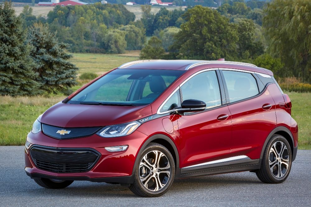 A red Chevrolet Bolt