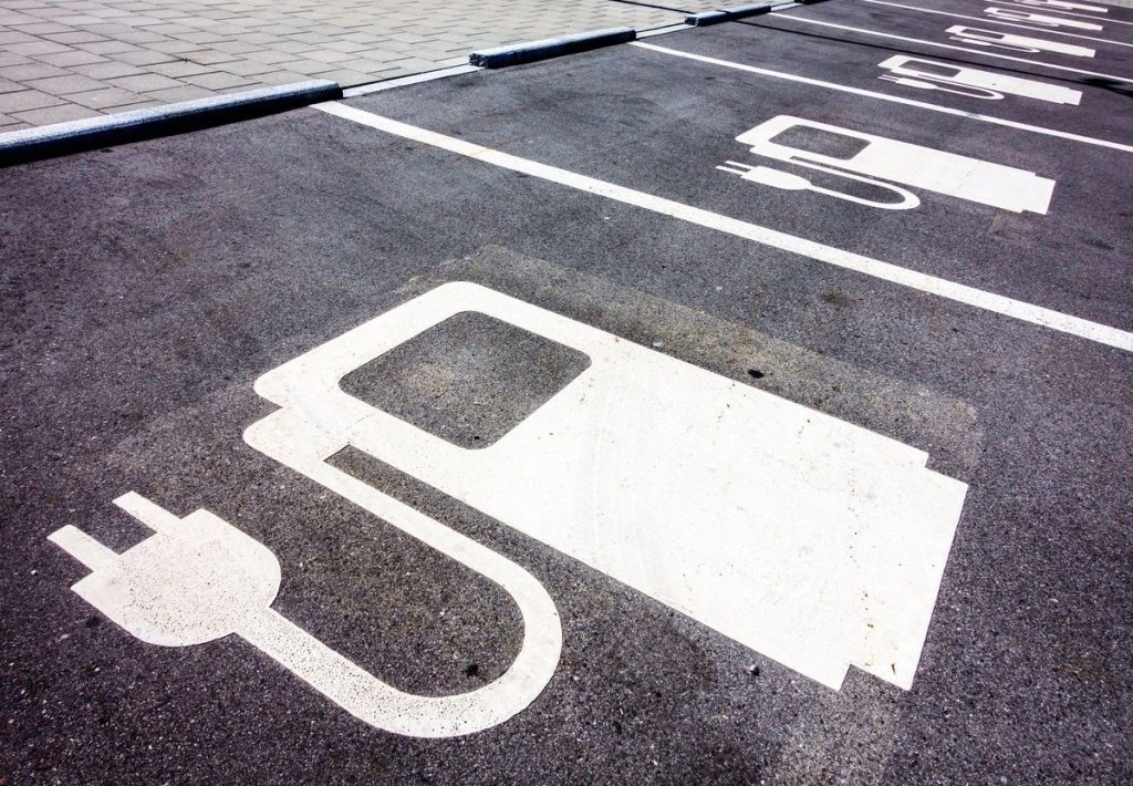Parking spaces for electric cars