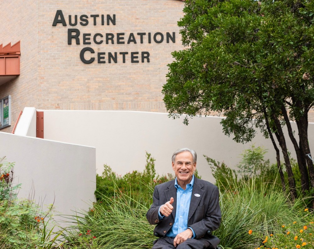 Texas Governor, Greg Abbott at the Austin Recreation Center