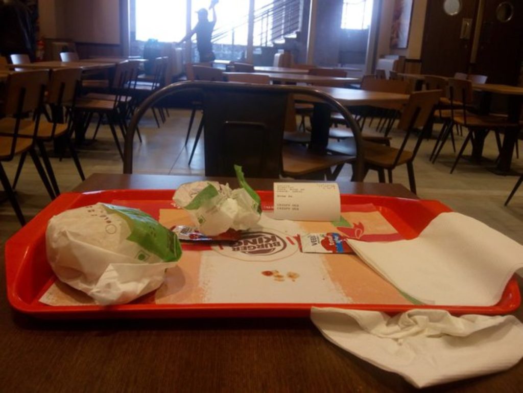 The Interior of a Burger King Restaurant