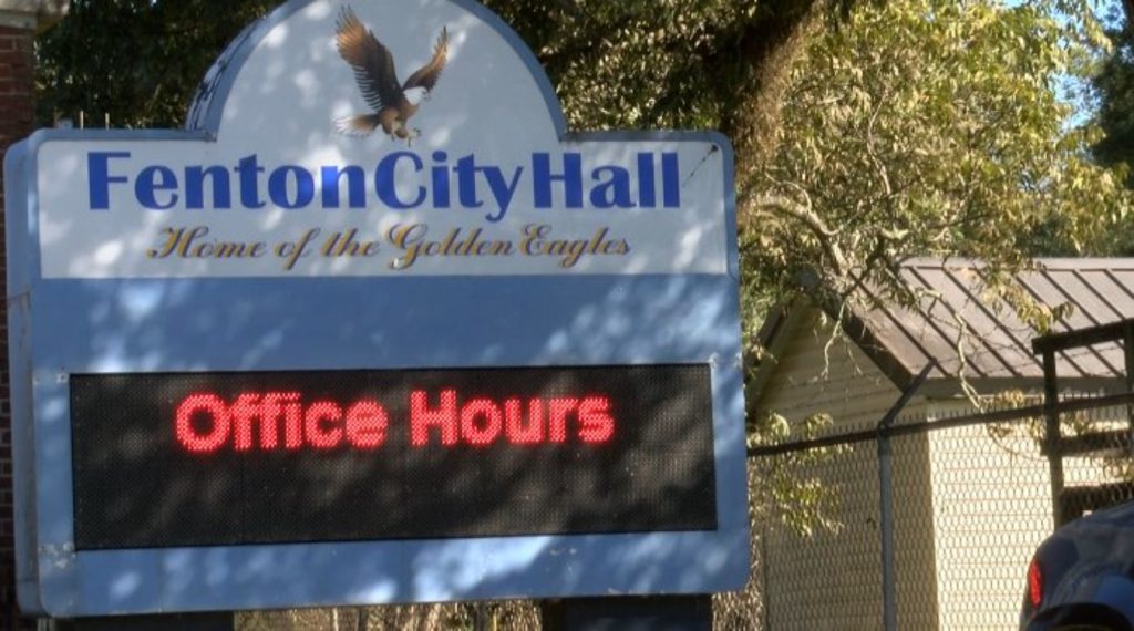 Fenton City Hall Sign Post