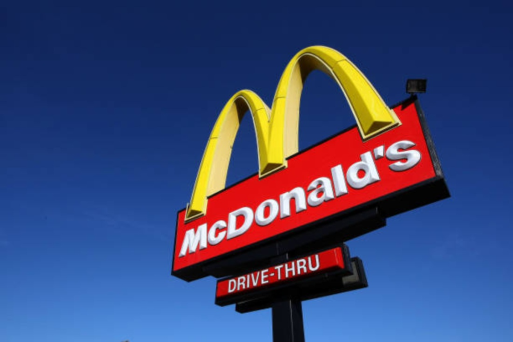 An outdoor banner of McDonald’s