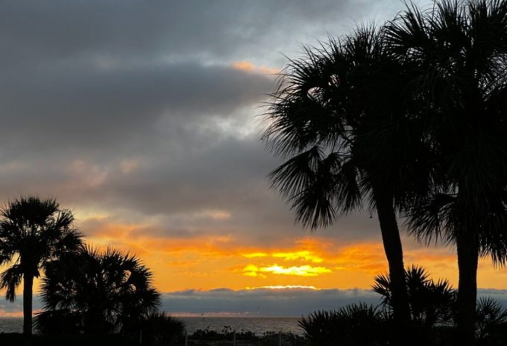An image of sunset over the Gulf of Mexico