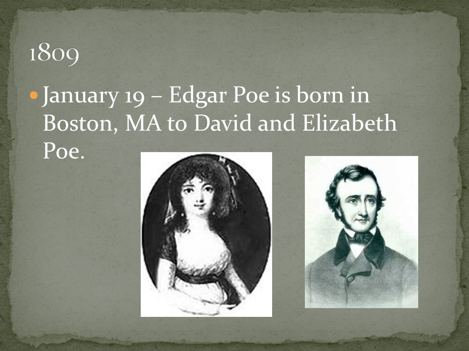 The parents of Edgar Allan Poe