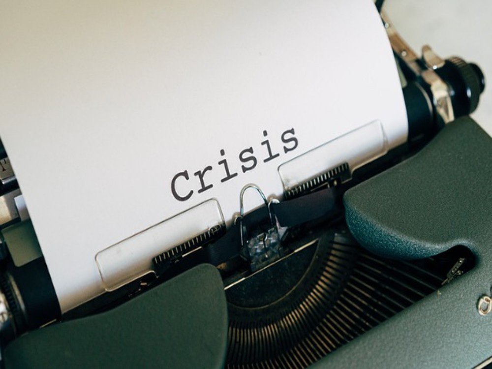 An image of crisis printed on a paper

