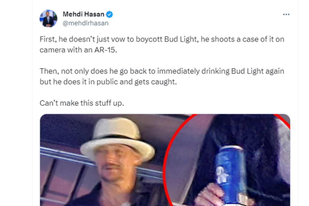 An internet user dropping an opinion of the Bud Light issue.