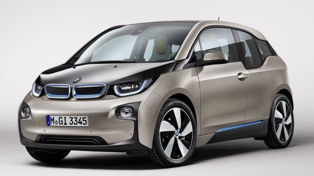 A gray and black BMW i3