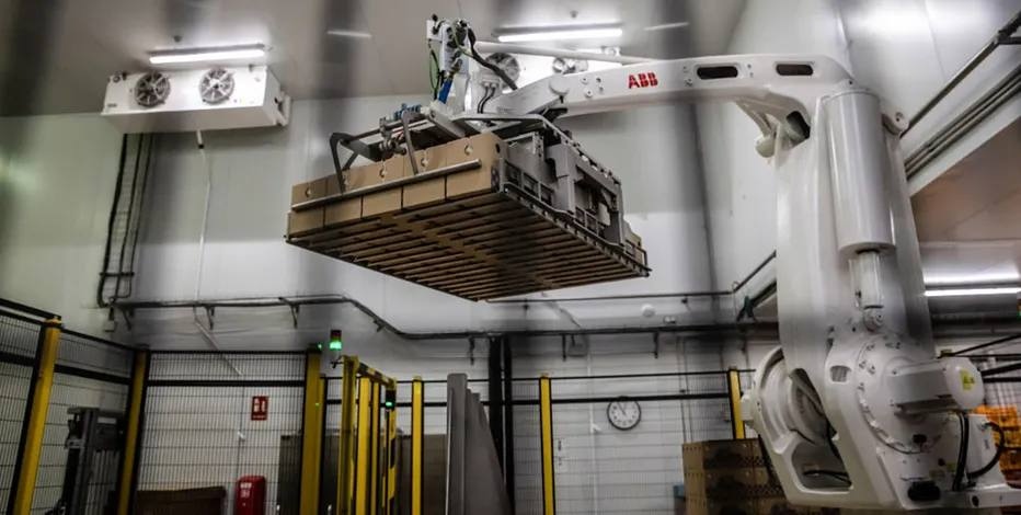 A picture of one of the machines used at the vegetable distribution center