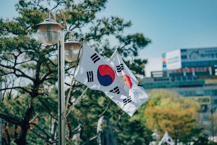 A picture showing the South Korean flag