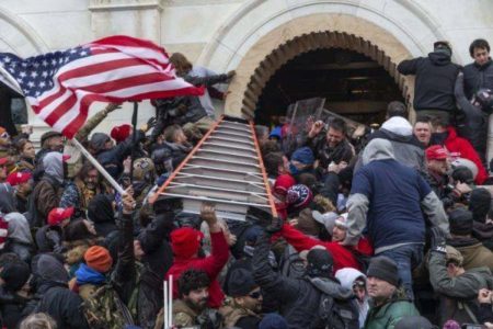 A picture of rioters from the Capitol attack