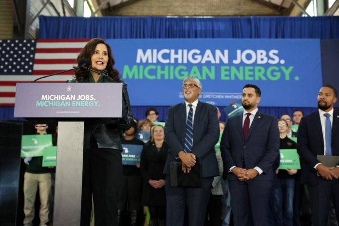 Gov. Whitmer at the Signing of the Clean Energy Bills