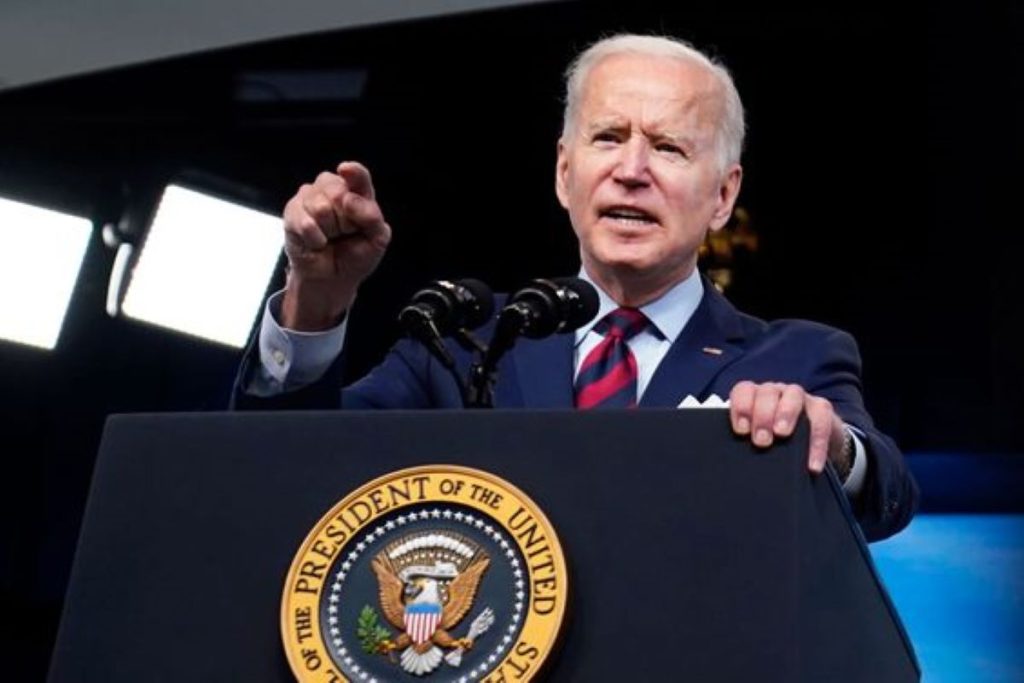 Joe Biden behind a podium