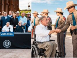 Texas Governor Signing New Immigration Laws and Greeting State Troopers