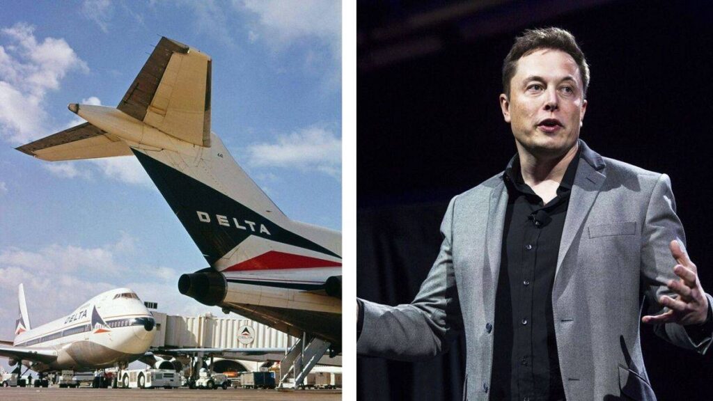 Delta Air Lines planes and Elon Musk.