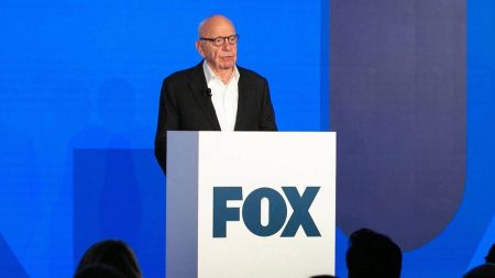 Rupert Murdoch addressing staff of Fox Corporation