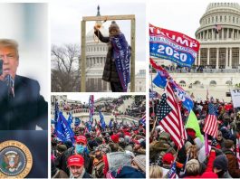 A Collage of President Donald Trump and the Capitol Riots