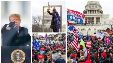 A Collage of President Donald Trump and the Capitol Riots