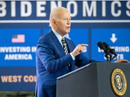 President Biden giving a speech at an event