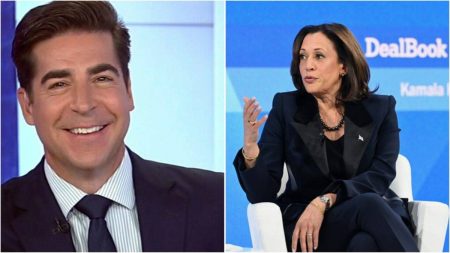 Fox News's Jesse Watters and Kamala Harris