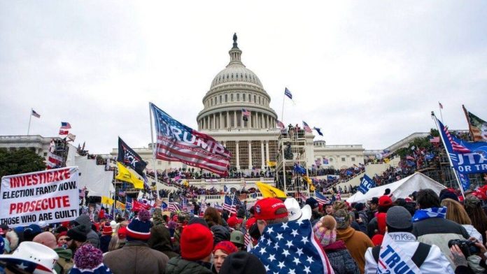 Rioters at the Capitol on Jan. 6