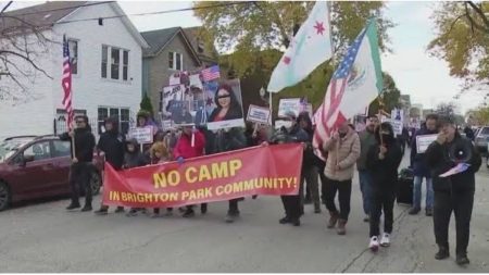 Chicago residents demonstrating