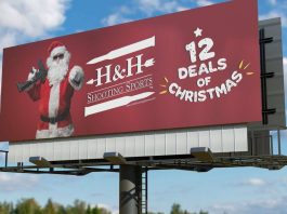 H&H Shooting Sport’s Christmas billboard.