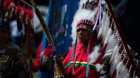 Native American in a ceremonial regalia