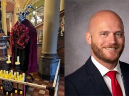 The Satanic Temple's Display, and former Navy pilot Michael Cassidy