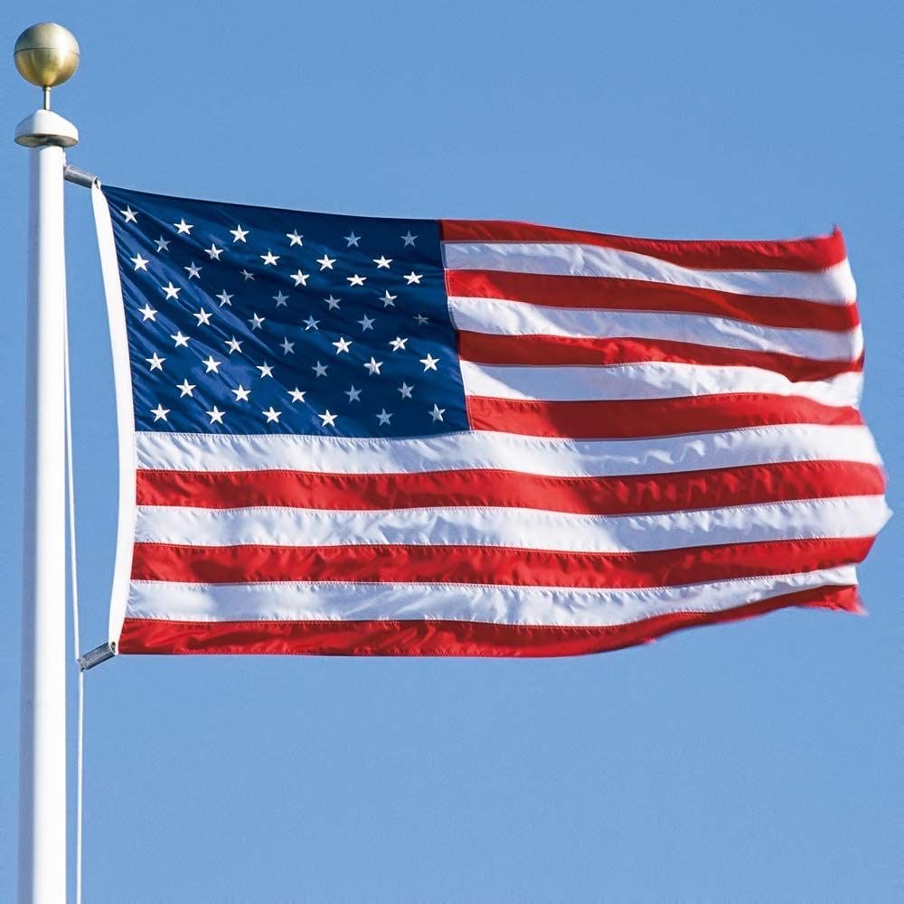 The flag of America hoisted