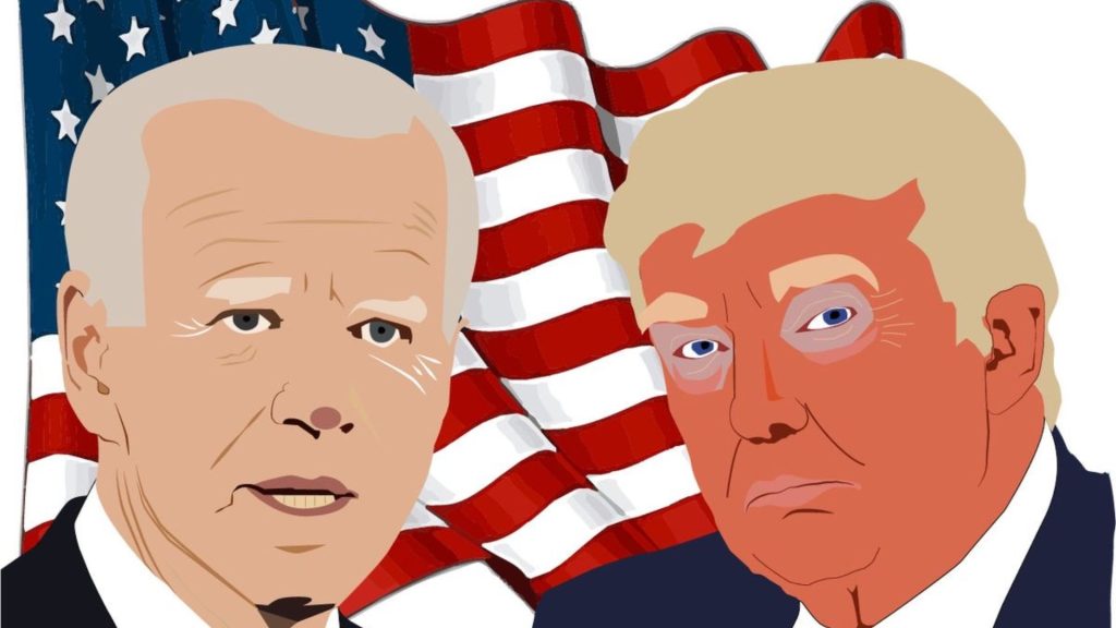 An illustration of President Biden and Donald Trump