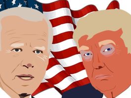 An illustration of President Biden and Donald Trump