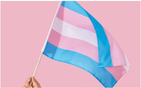 A transgender pride flag