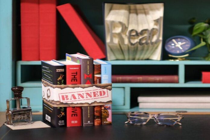A picture of some banned books