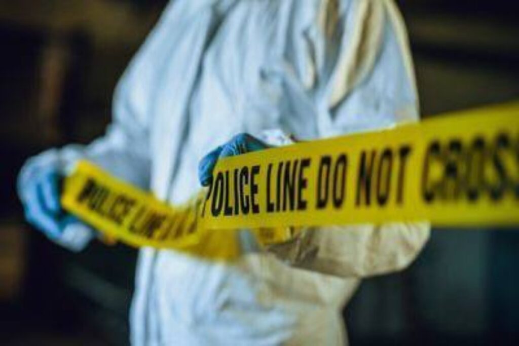 A picture of a police tape at a crime scene