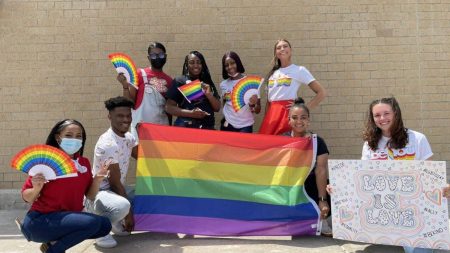 High school students celebrating their gender choices