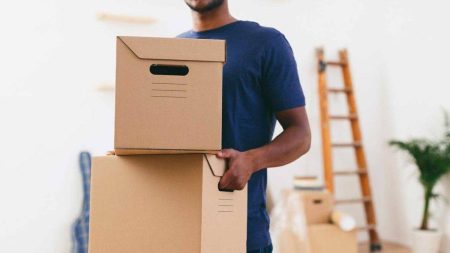 A person carrying boxes