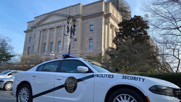 Police Vehicle at a State Capitol Premises.