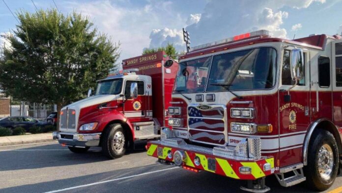 Sandy Springs Fire Department’s fire trucks.