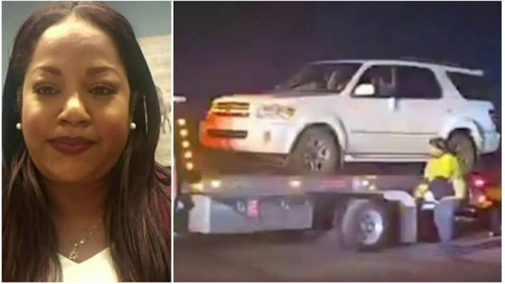 Assemblywoman Jamie Williams and one of the vehicles being towed caught on camera.