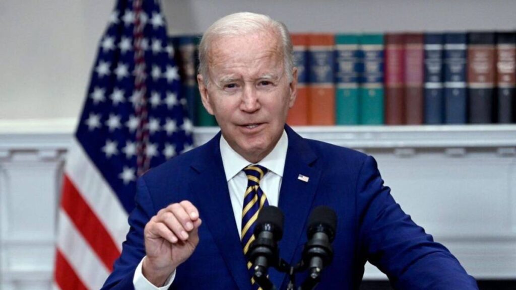 President Joe Biden giving a speech