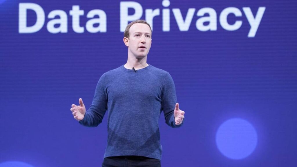 Mark Zuckerberg delivering a keynote speech