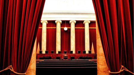 The nine chair of the Supreme Court justices