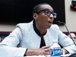 Dr. Claudine Gay testifying on Capitol Hill on Dec. 5, 2023.