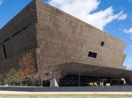 The exterior of the National Museum of African American History and Culture