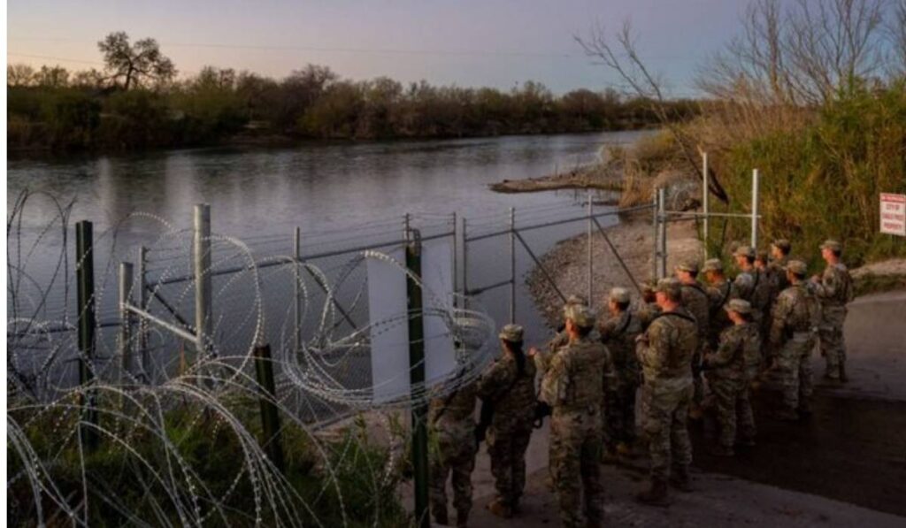 Texas authorities at a border 