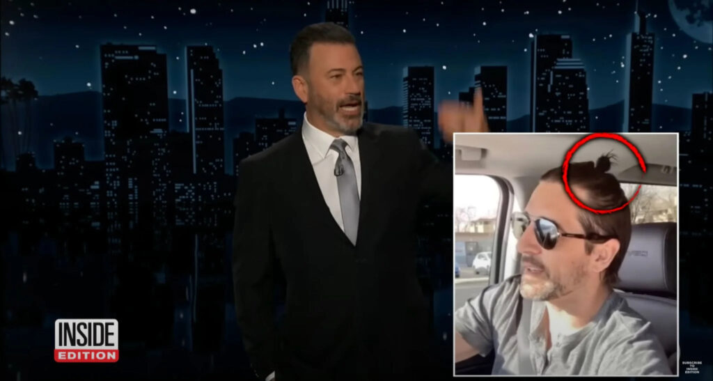 YouTube/InsideEdition/X A picture of Jimmy Kimmel on his show