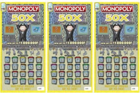 A picture of the Monopoly 50x game the Illinois man won