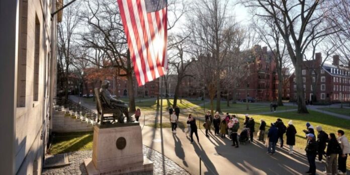The American Flag at Harvard Campus