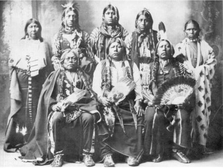 A black and white photo of the Tonkowa native tribe