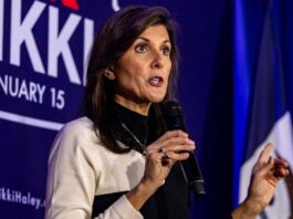 Nikki Haley speaking at one of her campaigns